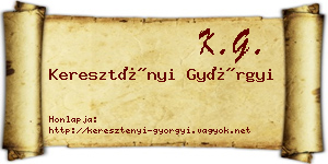 Keresztényi Györgyi névjegykártya